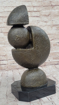 Geometric Bronze Metal Pac Man Inspired Art Sculpture by Fransisci
