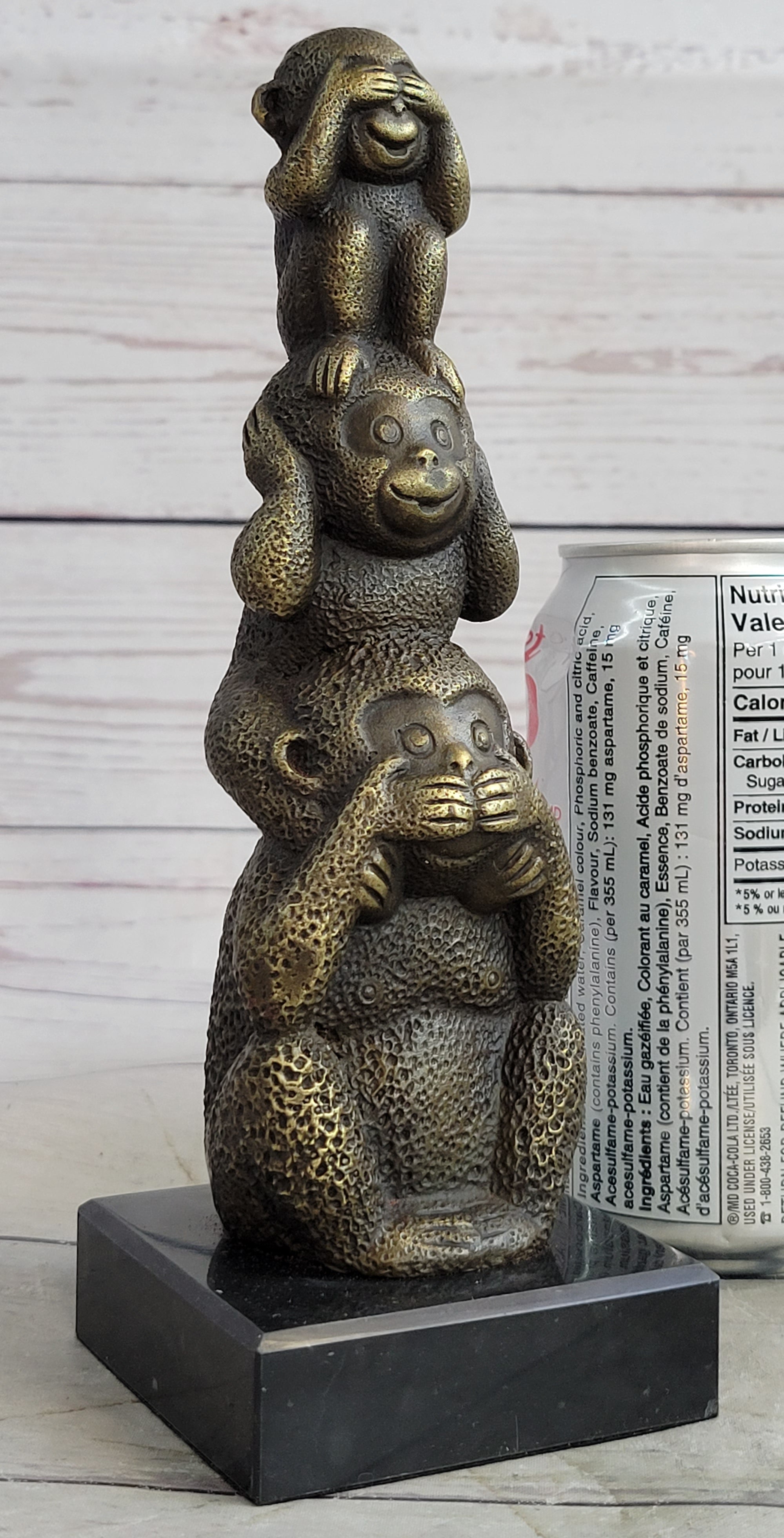 Vienna Bronze Monkey 3 Monkeys Trophy Collector Sculpture