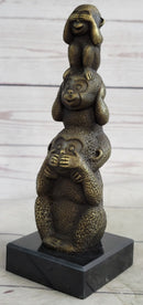 Vienna Bronze Monkey 3 Monkeys Trophy Collector Sculpture