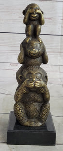 Vienna Bronze Monkey 3 Monkeys Trophy Collector Sculpture