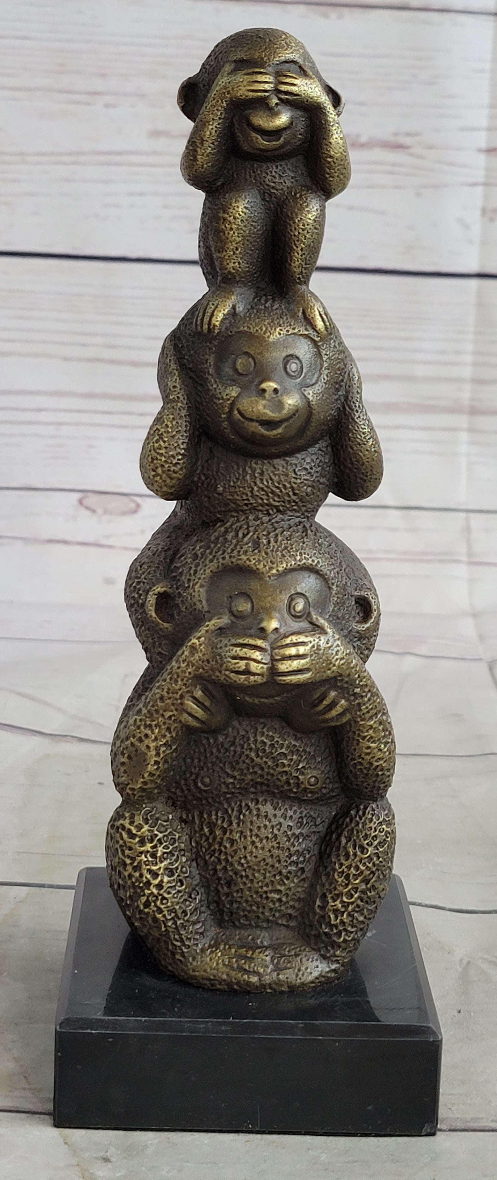 Vienna Bronze Monkey 3 Monkeys Trophy Collector Sculpture