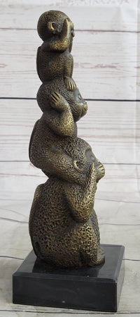 Vienna Bronze Monkey 3 Monkeys Trophy Collector Sculpture