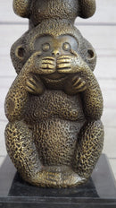 Vienna Bronze Monkey 3 Monkeys Trophy Collector Sculpture