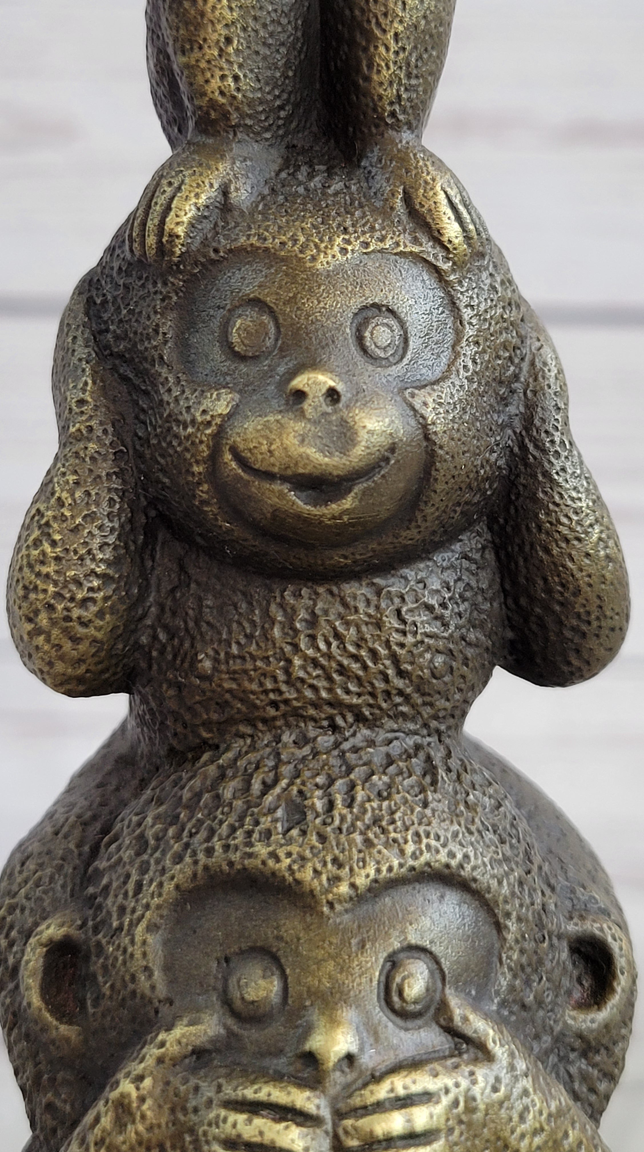 Vienna Bronze Monkey 3 Monkeys Trophy Collector Sculpture