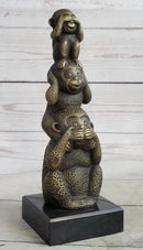 Vienna Bronze Monkey 3 Monkeys Trophy Collector Sculpture