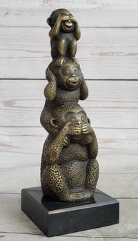 Vienna Bronze Monkey 3 Monkeys Trophy Collector Sculpture