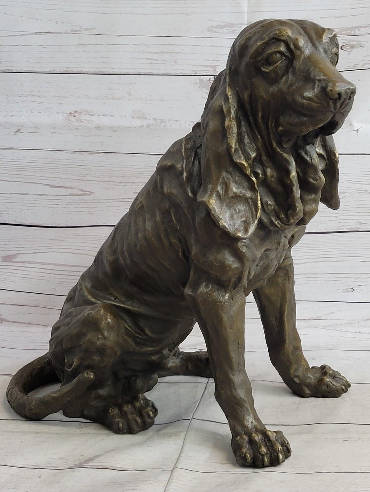 Bloodhound Basset Hound Wrinkly Dog Sculpture 14" x 18"