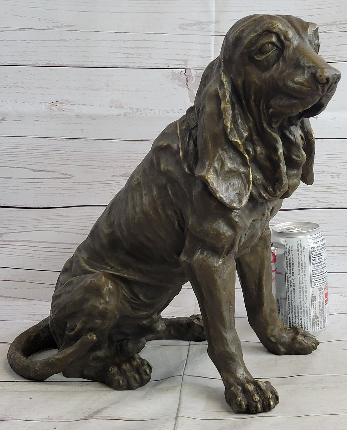 Bloodhound Basset Hound Wrinkly Dog Sculpture 14" x 18"