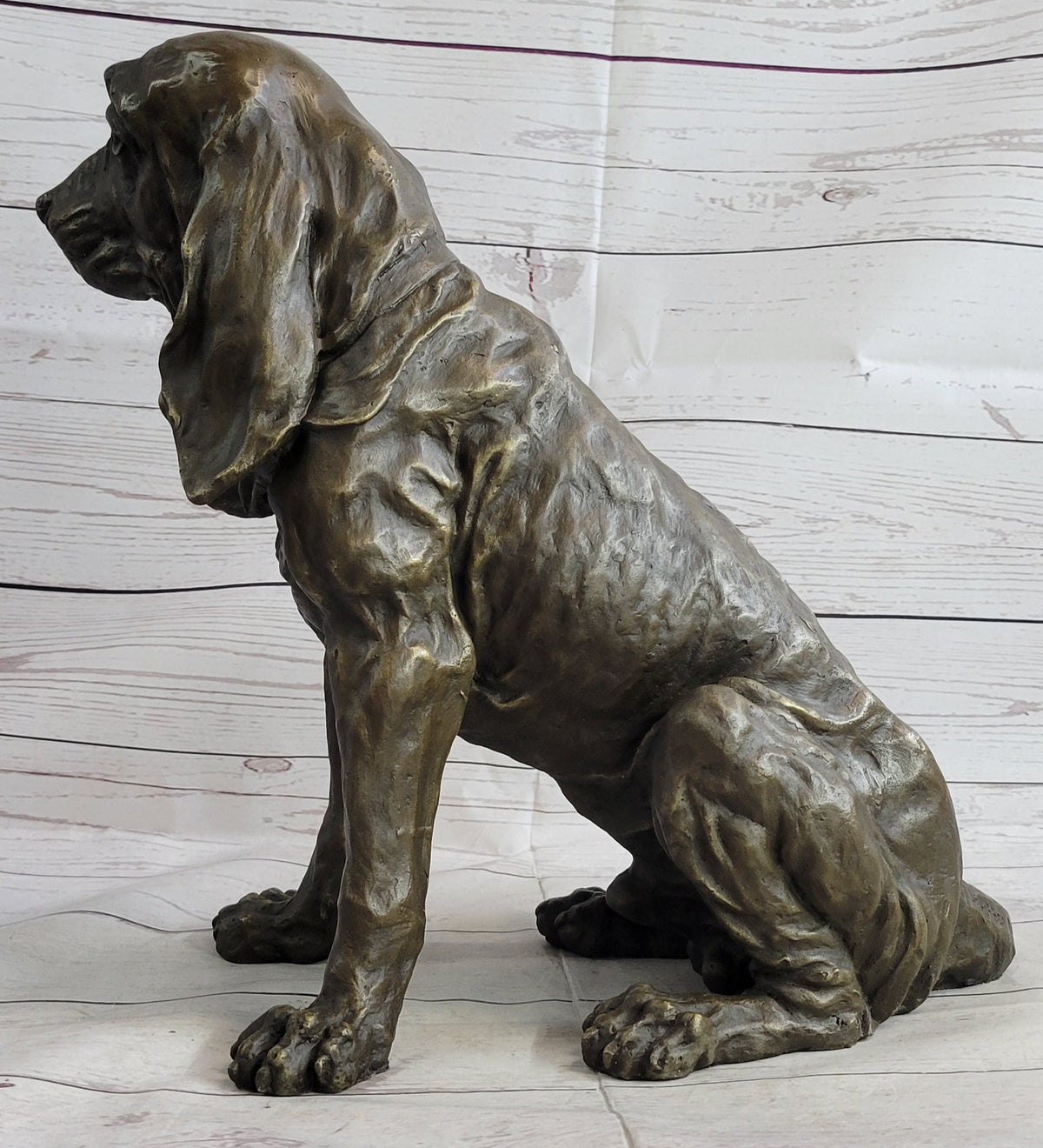 Bloodhound Basset Hound Wrinkly Dog Sculpture 14" x 18"