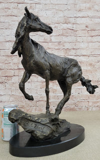 Wild Horse Bronze Sculpture Crude Style 17.5" x 16.5"