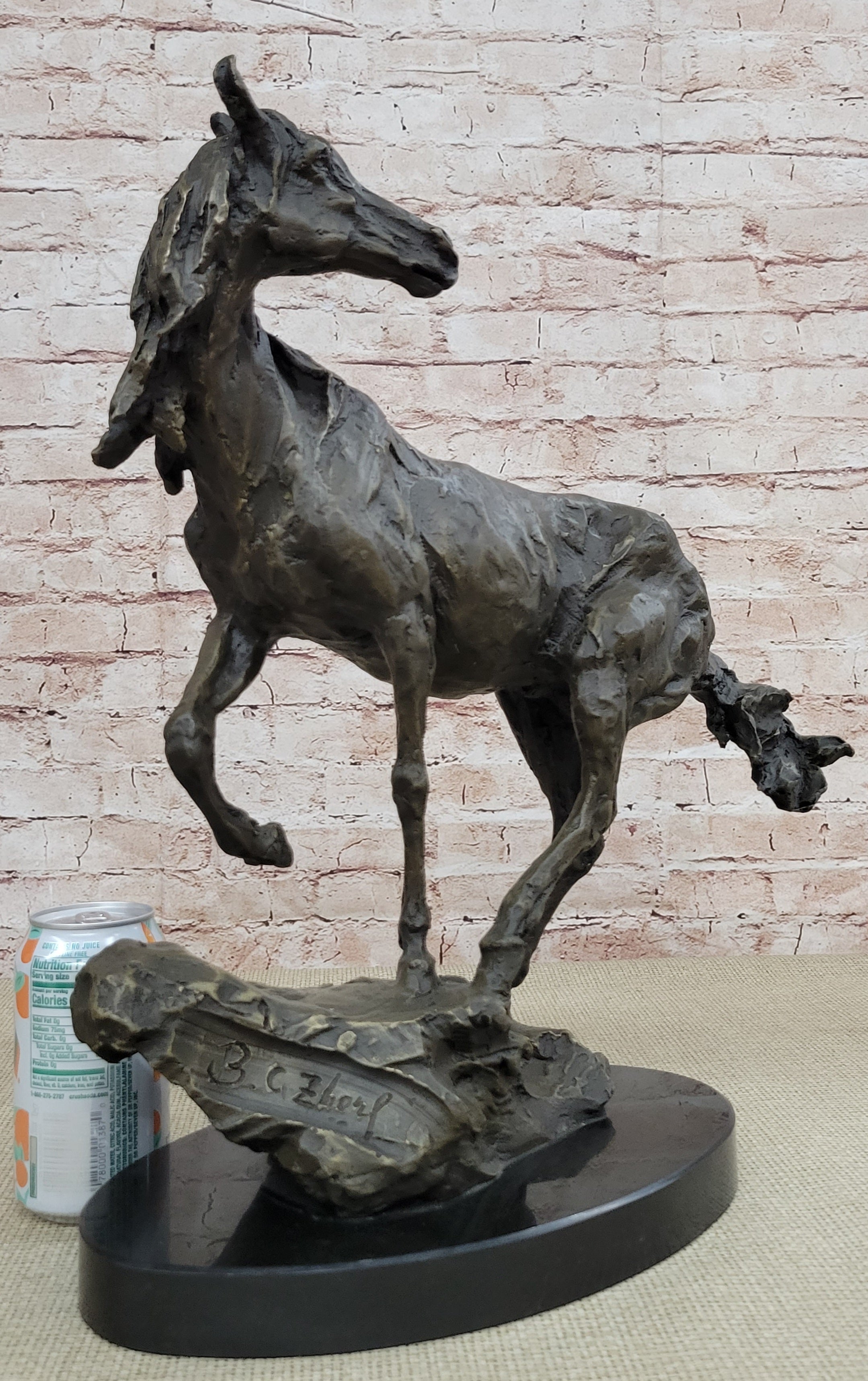 Wild Horse Bronze Sculpture Crude Style 17.5" x 16.5"