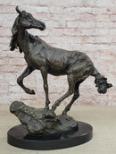 Wild Horse Bronze Sculpture Crude Style 17.5" x 16.5"