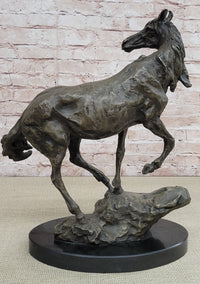 Wild Horse Bronze Sculpture Crude Style 17.5" x 16.5"
