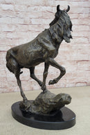 Wild Horse Bronze Sculpture Crude Style 17.5" x 16.5"