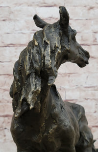 Wild Horse Bronze Sculpture Crude Style 17.5" x 16.5"