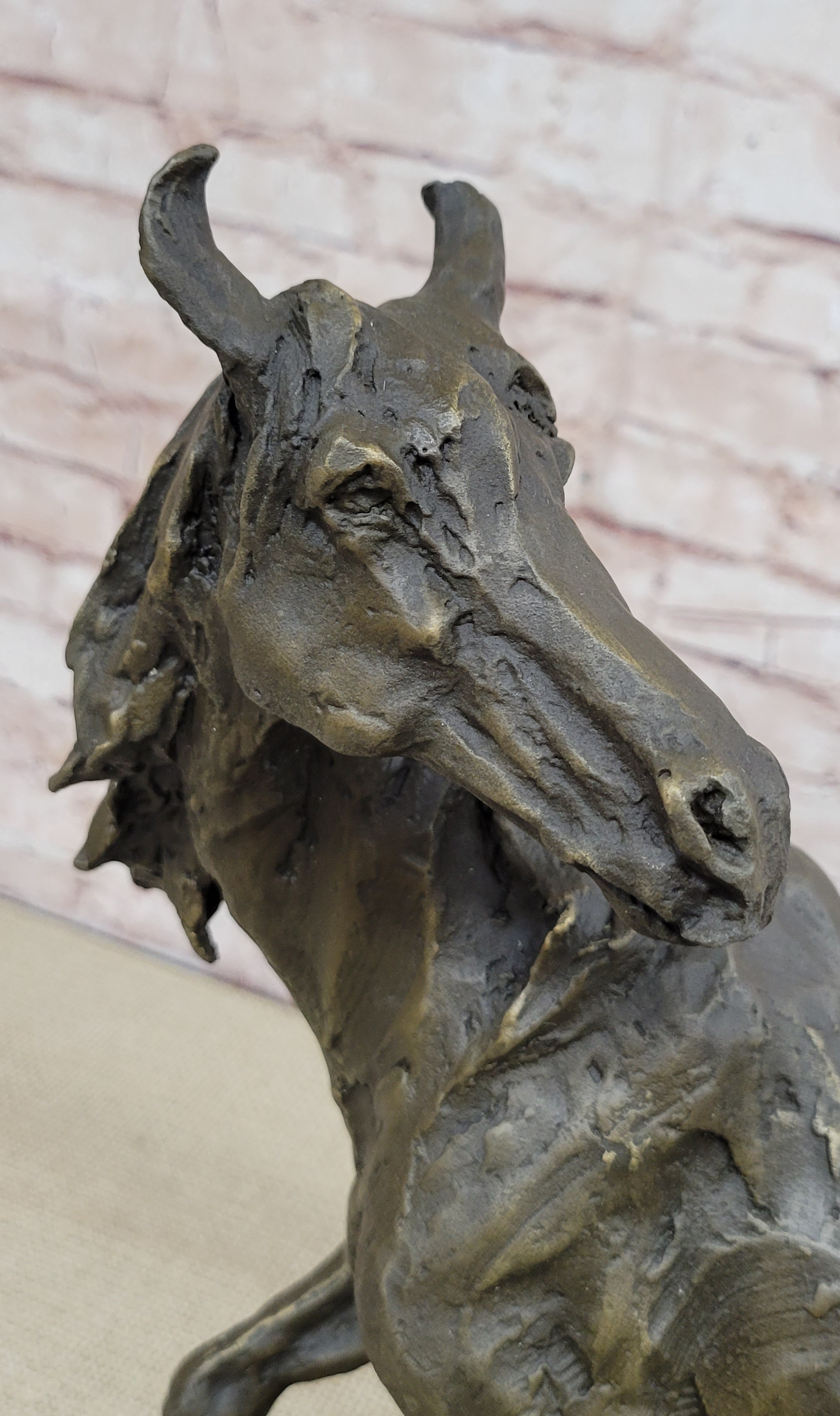 Wild Horse Bronze Sculpture Crude Style 17.5" x 16.5"