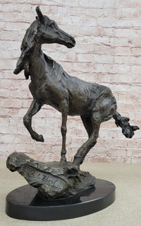 Wild Horse Bronze Sculpture Crude Style 17.5" x 16.5"