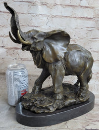Bronze Metal Elephant Sculpture 12" x 14"