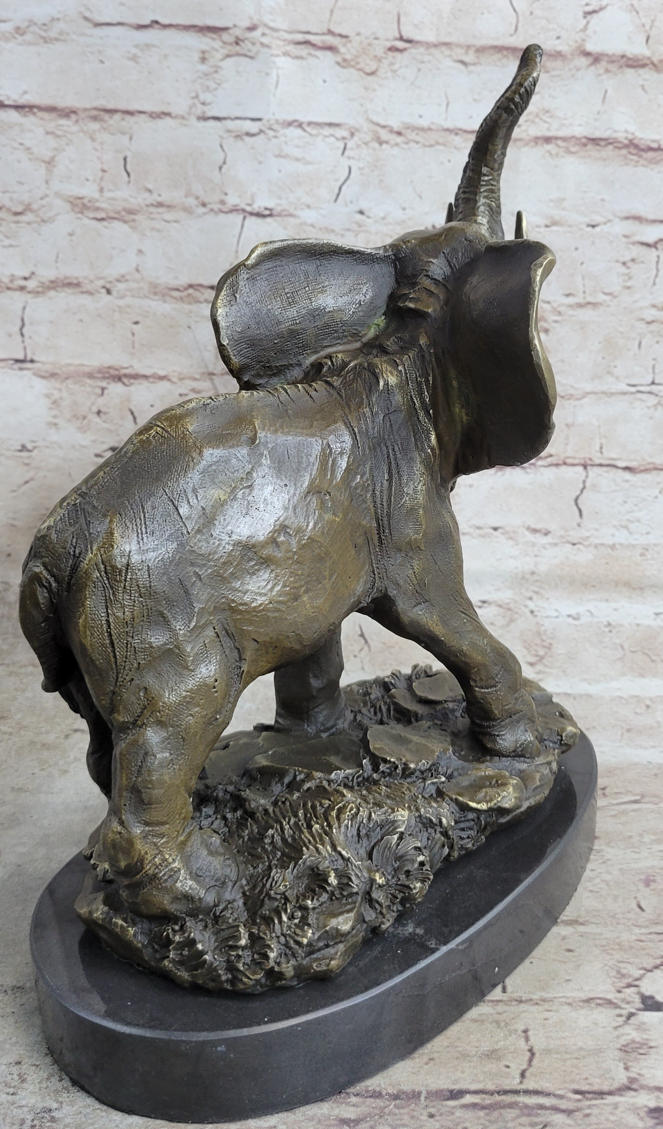 Bronze Metal Elephant Sculpture 12" x 14"
