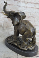 Bronze Metal Elephant Sculpture 12" x 14"
