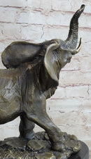 Bronze Metal Elephant Sculpture 12" x 14"