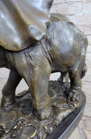 Bronze Metal Elephant Sculpture 12" x 14"