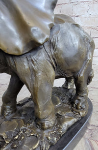 Bronze Metal Elephant Sculpture 12" x 14"