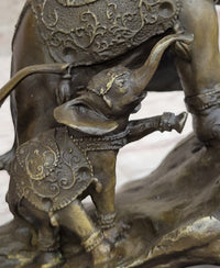 Elephant Family Walking up The Hill Bronze Sculpture by Barye