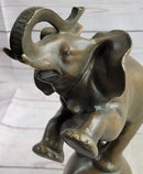 Bronze Sculpture Circus Elephant Balancing on Ball
