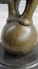 Bronze Sculpture Circus Elephant Balancing on Ball