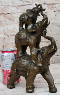 Collectible Bronze Elephant Safari Art Figure Hot Cast