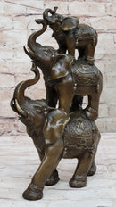 Collectible Bronze Elephant Safari Art Figure Hot Cast