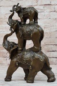 Collectible Bronze Elephant Safari Art Figure Hot Cast