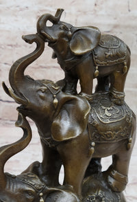 Collectible Bronze Elephant Safari Art Figure Hot Cast