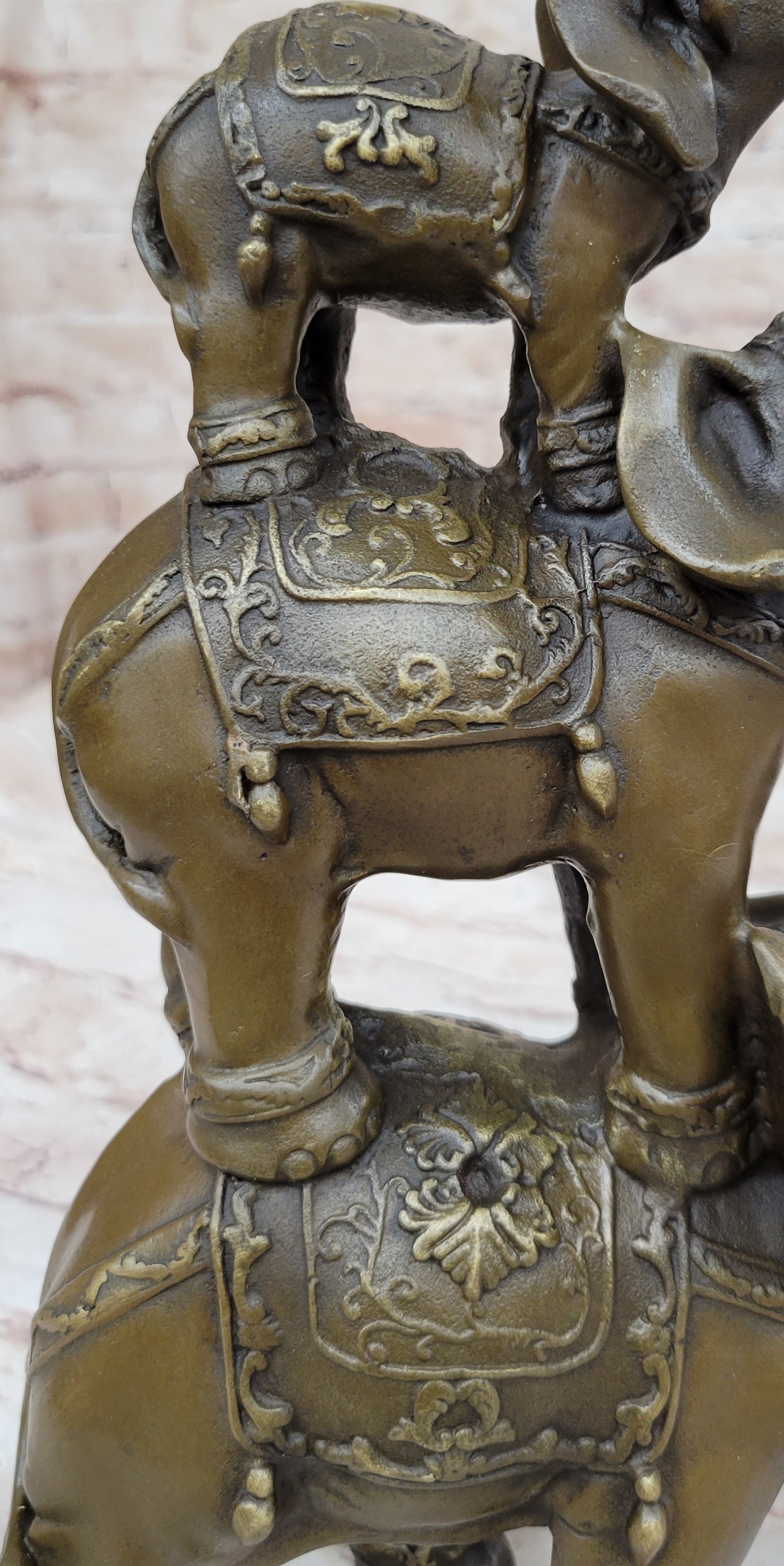 Collectible Bronze Elephant Safari Art Figure Hot Cast