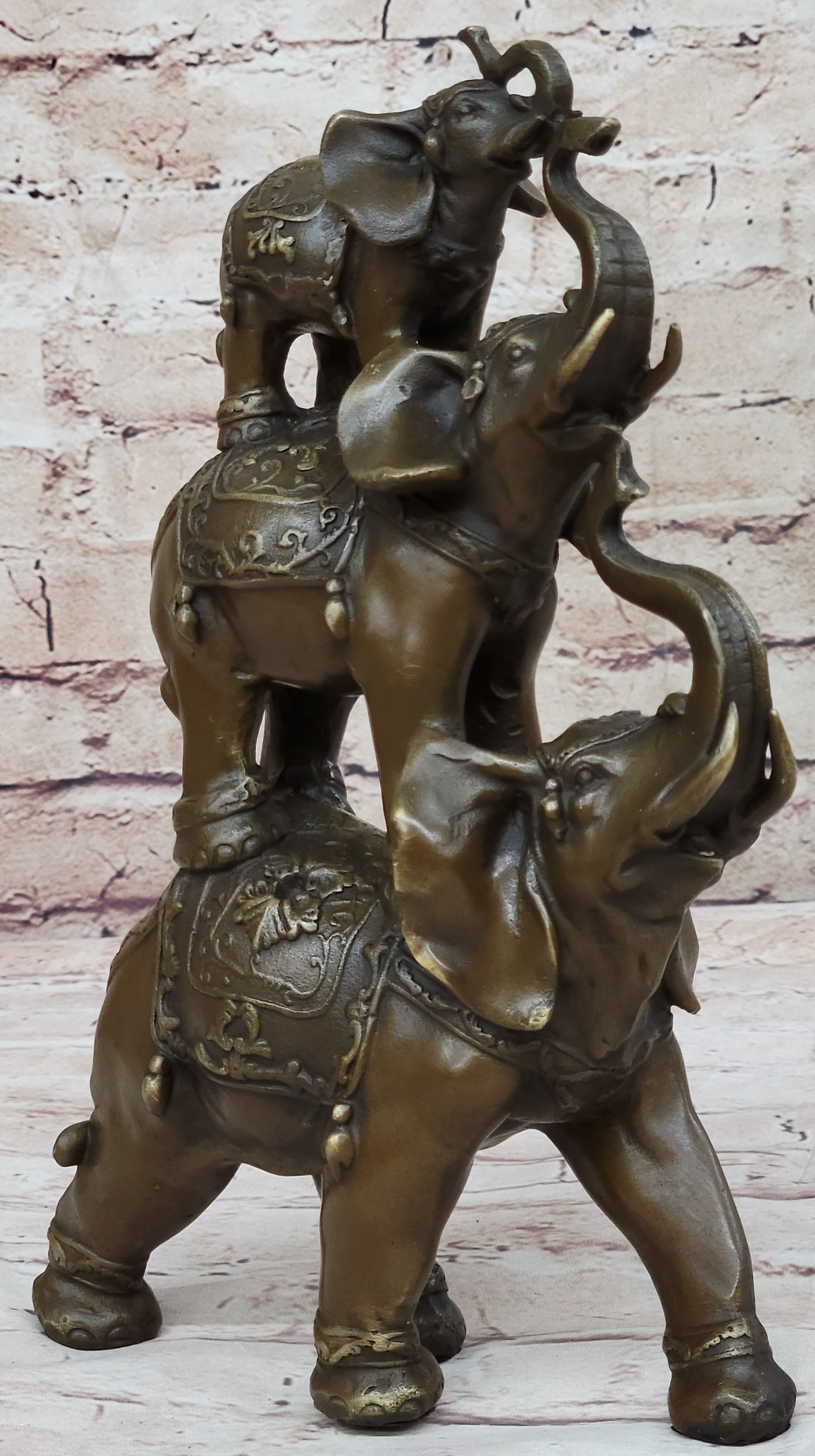 Collectible Bronze Elephant Safari Art Figure Hot Cast