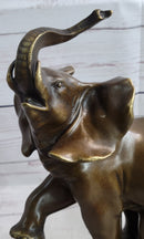 Circus Elephant Balancing on Ball Bronze Sculpture on Marble Base