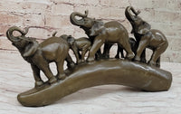Tibet Royal Family Pure Bronze Hot Cast Lotus Lucky Elephant