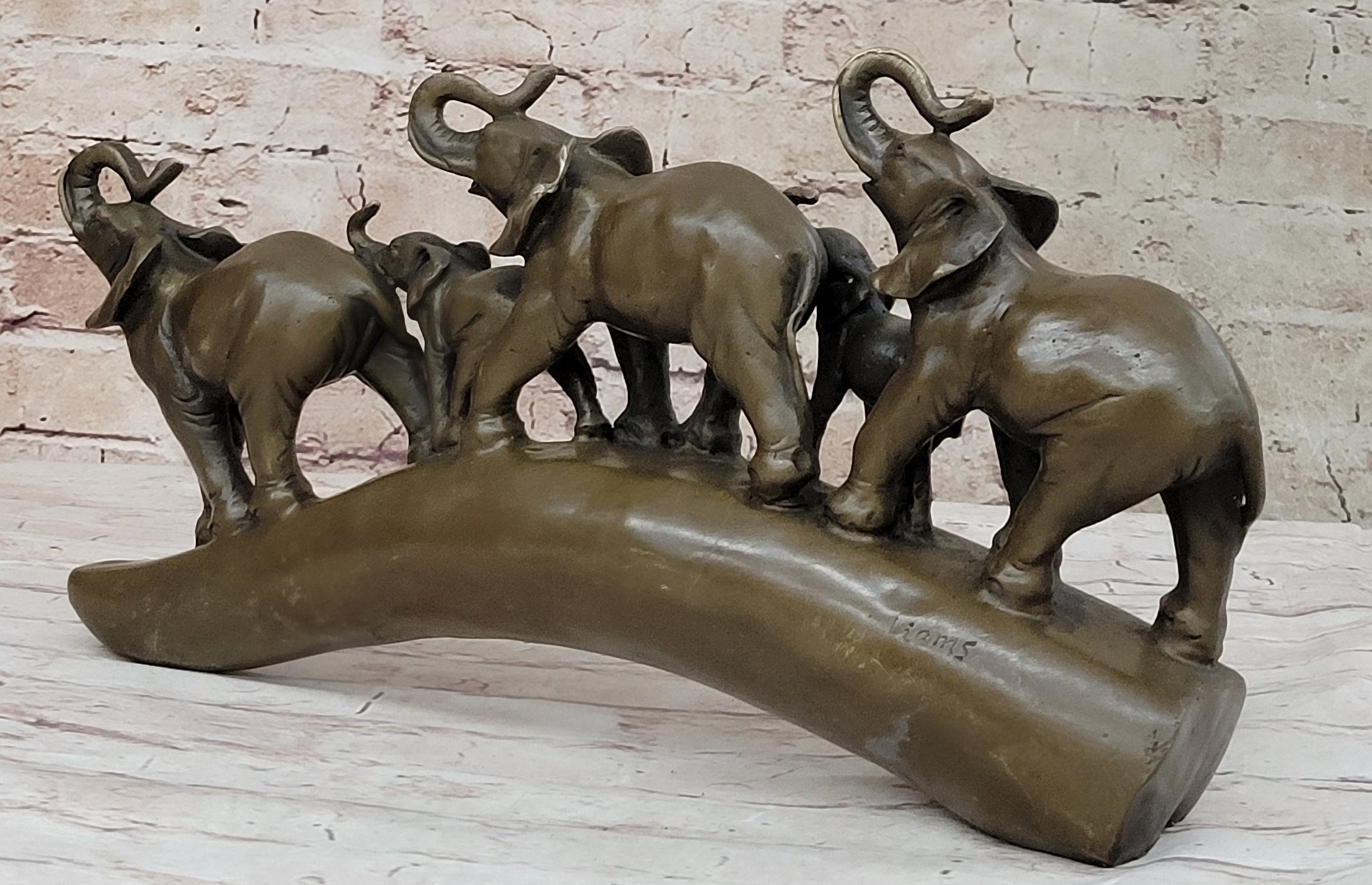 Tibet Royal Family Pure Bronze Hot Cast Lotus Lucky Elephant