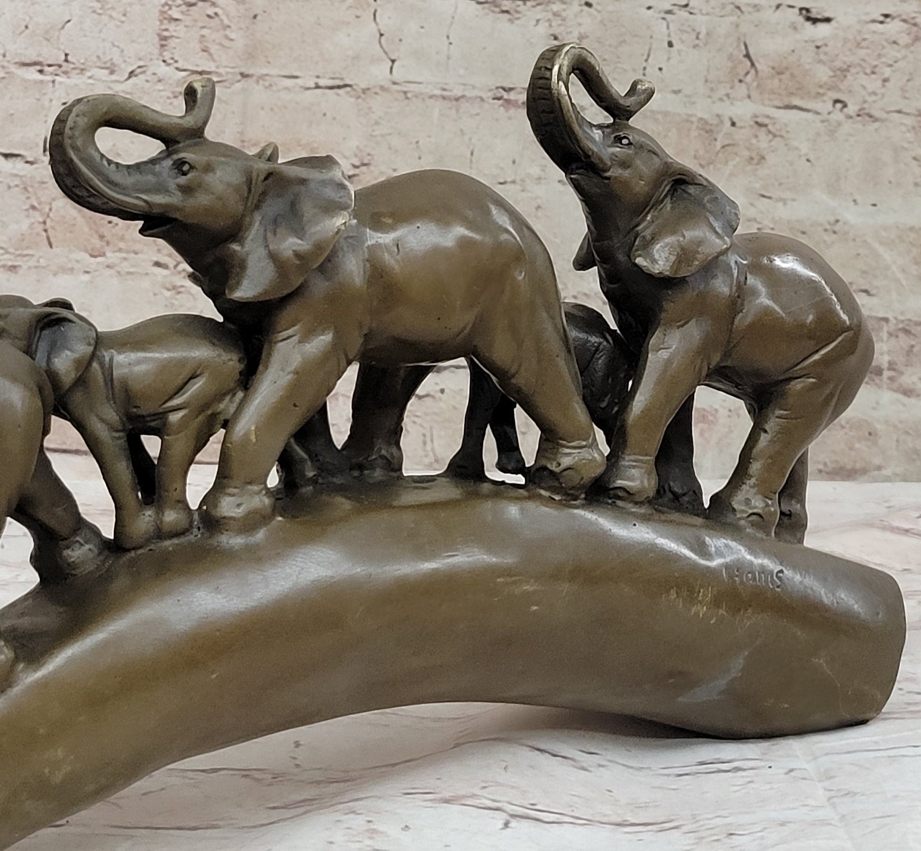 Tibet Royal Family Pure Bronze Hot Cast Lotus Lucky Elephant