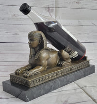 Egyptian Sphinx Bronze Sculpture Statue Miniature Replica Handmade Signed Milo 8" x 13"