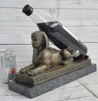 Egyptian Sphinx Bronze Sculpture Statue Miniature Replica Handmade Signed Milo 8" x 13"