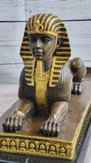 Egyptian Sphinx Bronze Mini Replica Signed Art on Marble Base