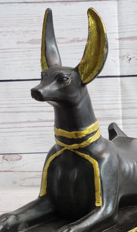 Anubis Jackal Bust on Plinth Antique Bronze by Milo