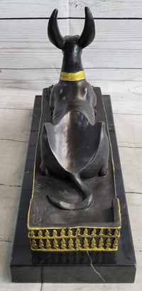 Anubis Jackal Bust on Plinth Antique Bronze by Milo