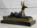 Anubis Jackal Bust on Plinth Antique Bronze by Milo