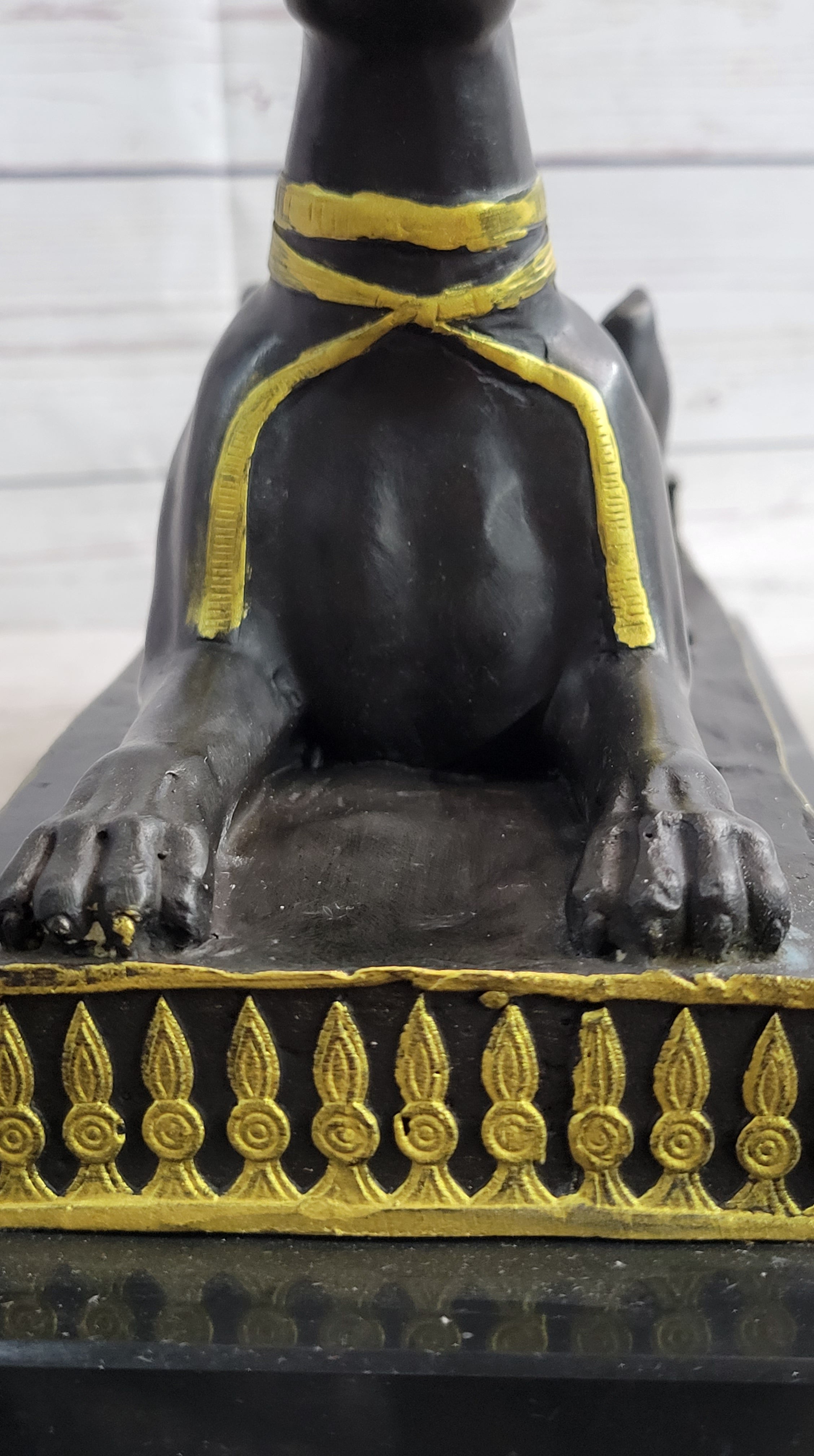 Anubis Jackal Bust on Plinth Antique Bronze by Milo