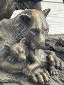 African Lion Family Bronze Sculpture by Barye