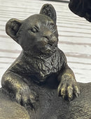 African Lion Family Bronze Sculpture by Barye