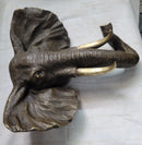 Wall Mounted Bronze Elephant Head Bust Sculpture Signed Art